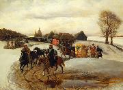 Vyacheslav Schwarz The Spring Pilgrimage of the Tsarina, under Tsar Aleksy Mihailovich Germany oil painting artist